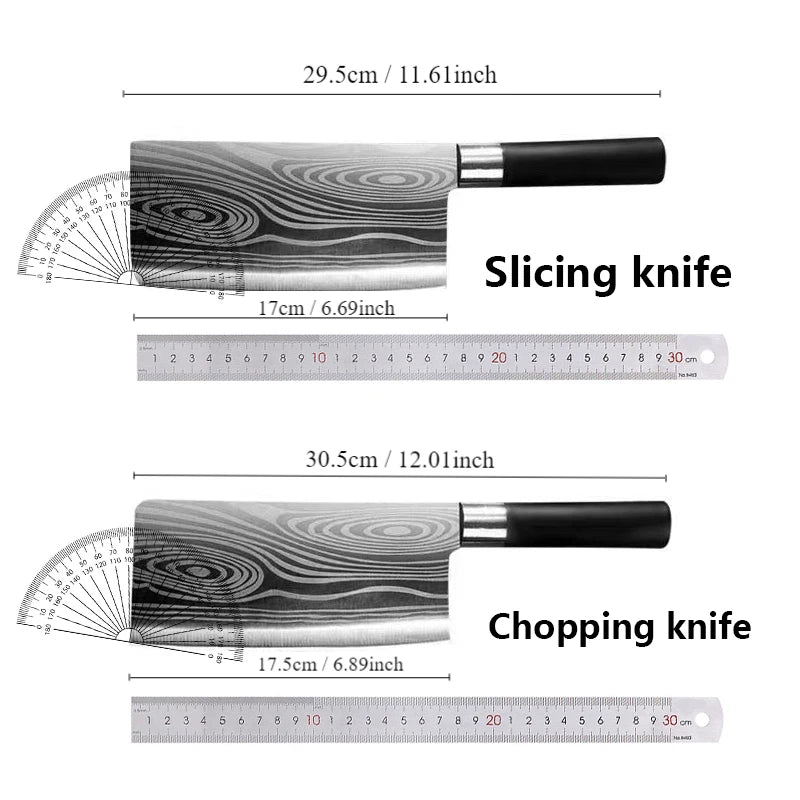 Laser Damascus Pattern Utility Kitchen Knives