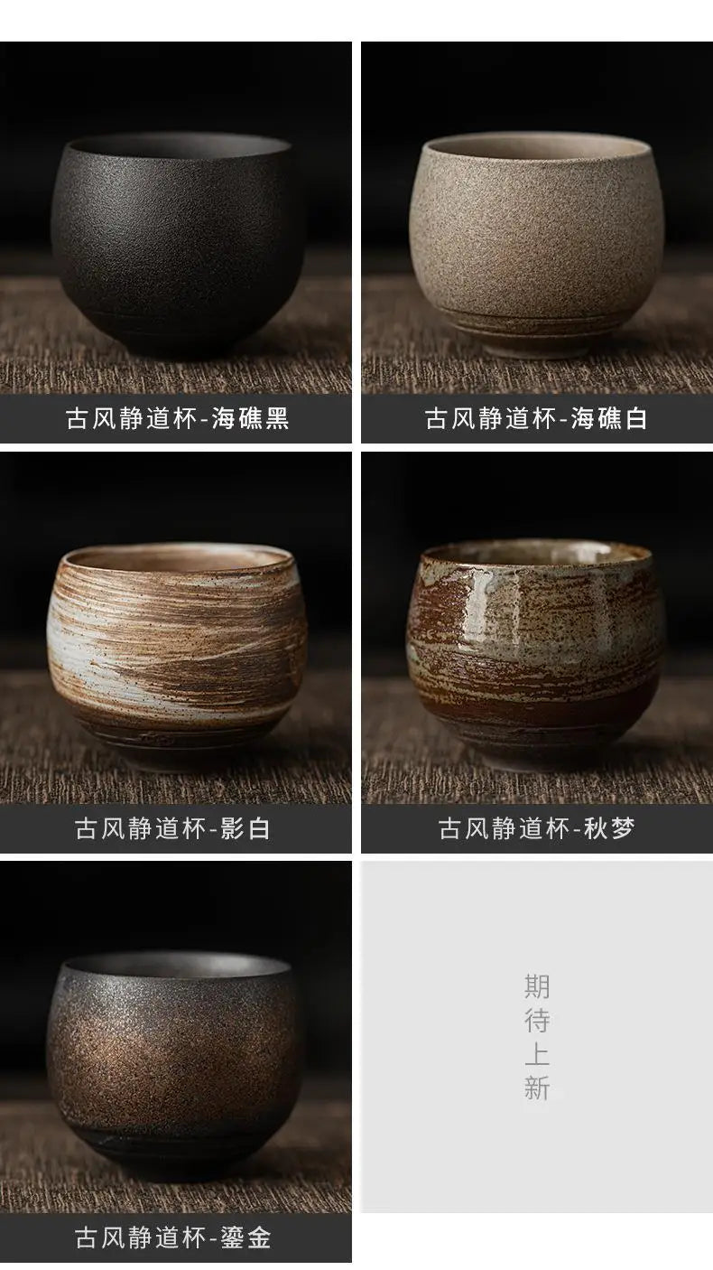 Japanese Handmade Rough Pottery Tea Cup