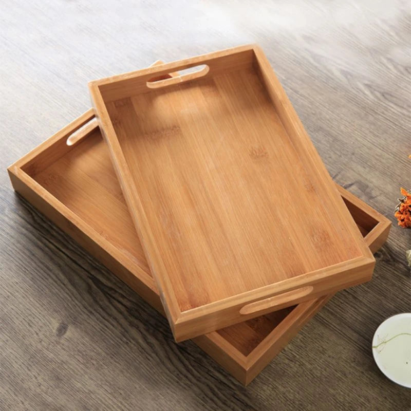Wide Bamboo Organizer Tray