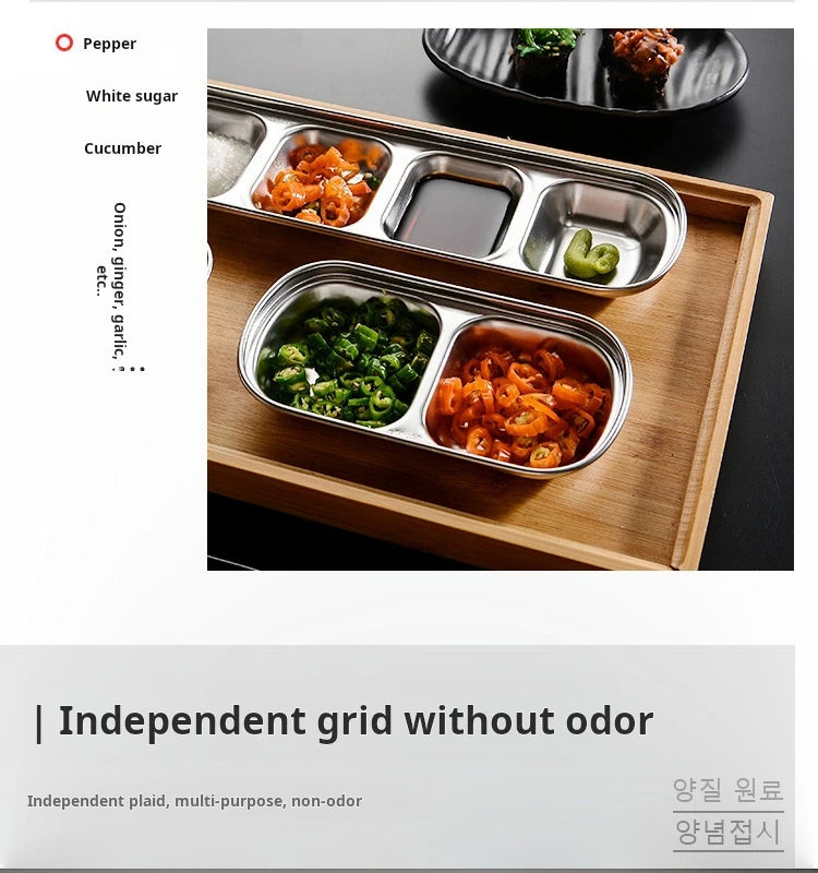 Stainless Steel Divided Dip Bowls