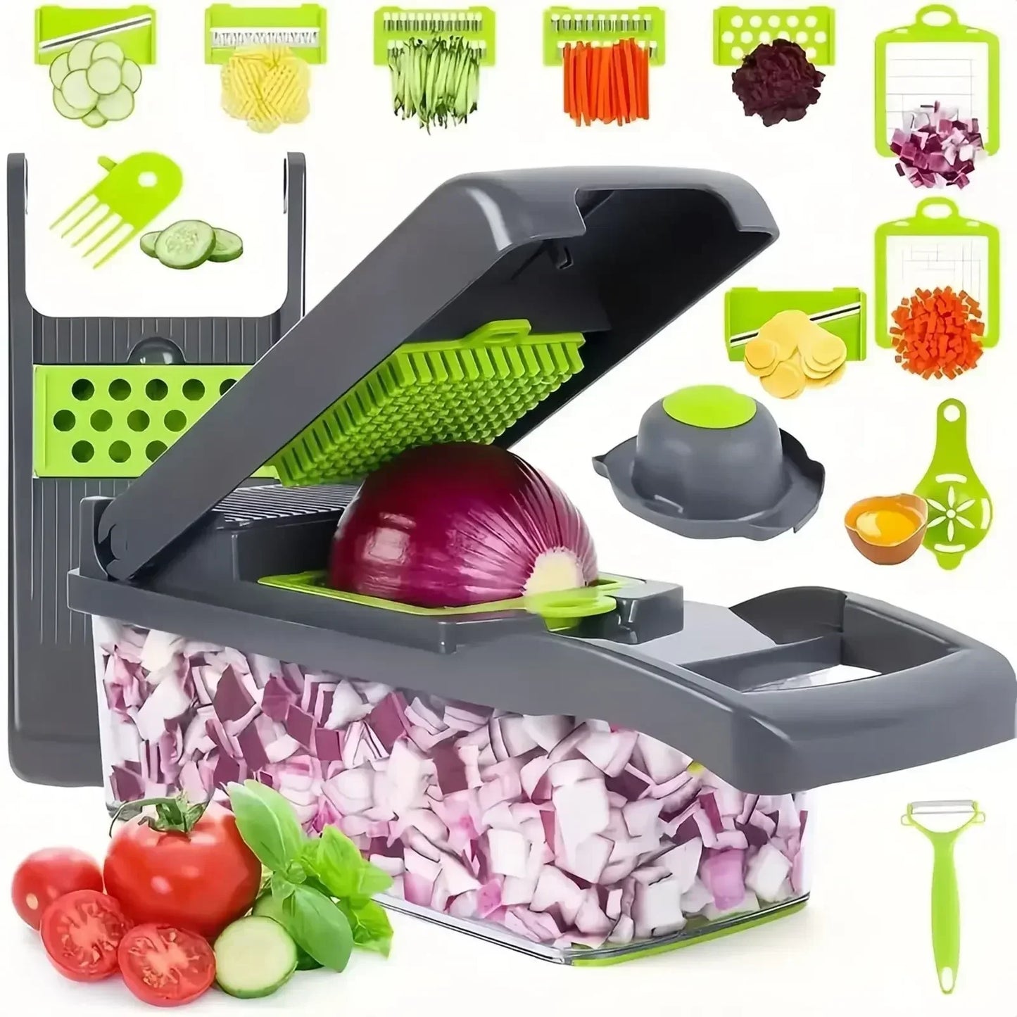 14/16 in 1 Handle Multifunctional Vegetable Chopper Food Grate Food Chopper Vegetable Slicer Dicer Cut Kitchen Items cocina