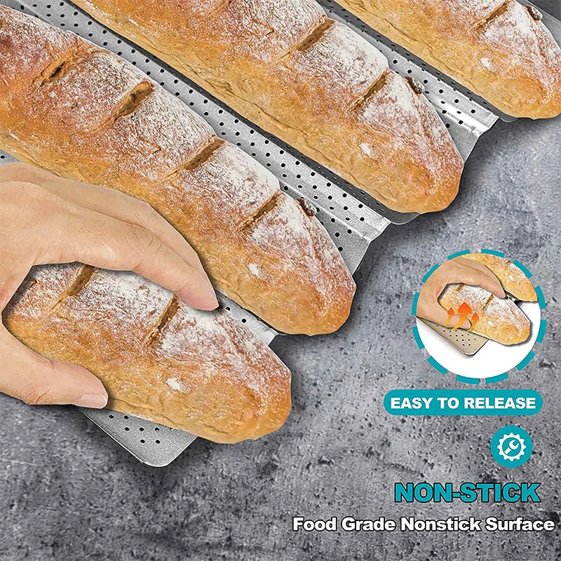 Nonstick Perforated French Bread Baking Pan