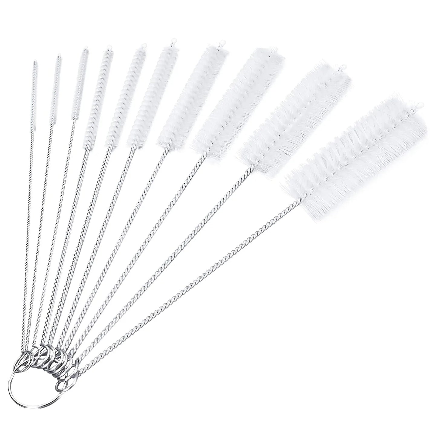 10Pcs/Set Multifunctional Portable Stainless Steel Bottle Brushes