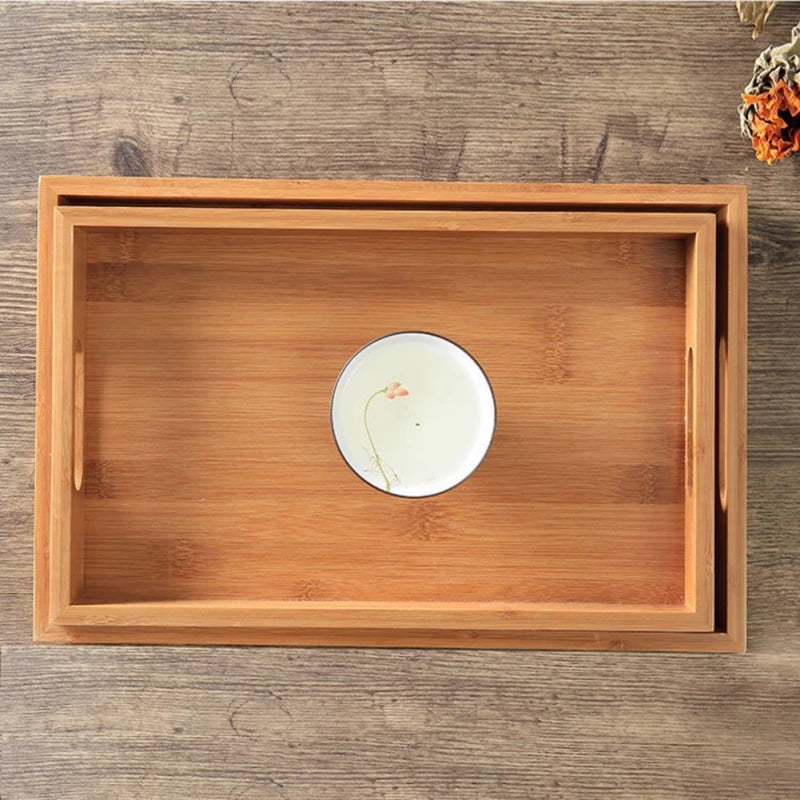Wide Bamboo Organizer Tray