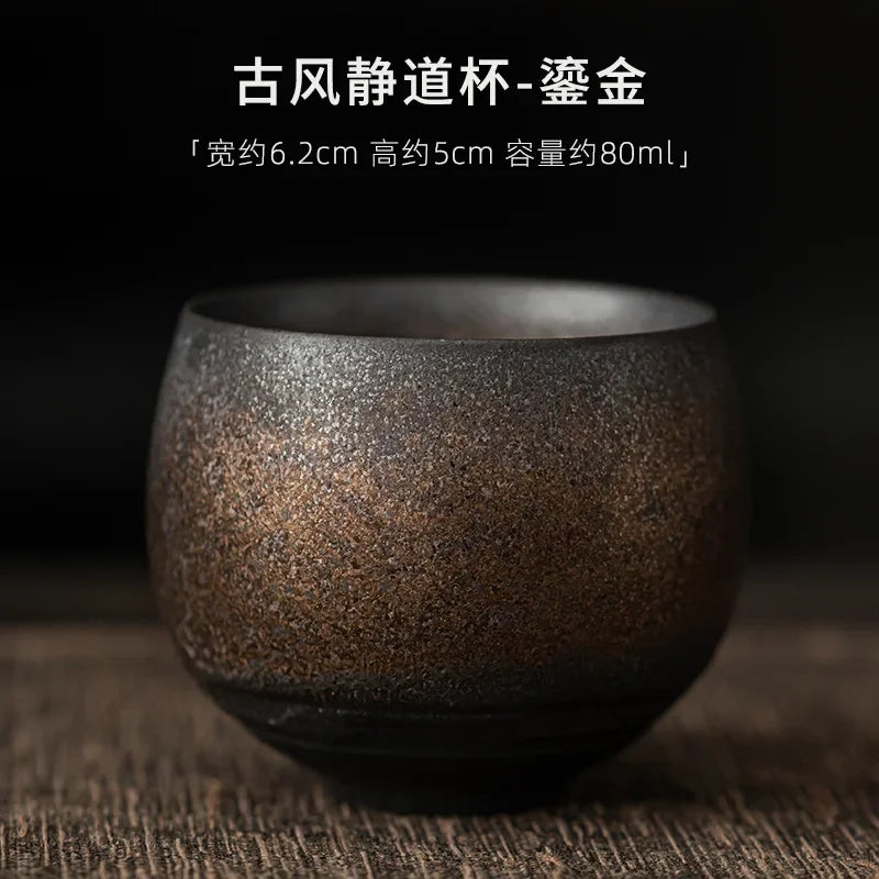 Japanese Handmade Rough Pottery Tea Cup