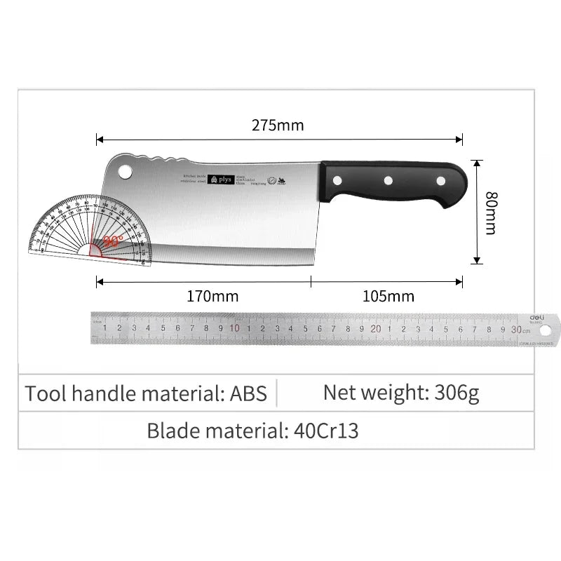 Kitchen Chopping Bone Knife Stainless Steel Sharp Meat Cleaver Household Kitchen Knife Cutting Vegetables and Mincing Meat