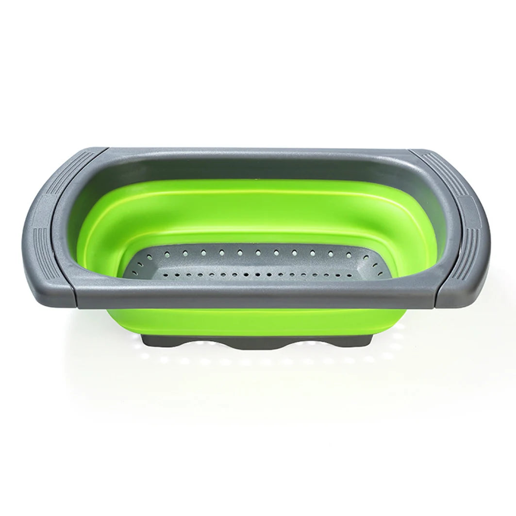 Silicone world Foldable Stretch Drain Basket Fruit Vegetable Washing Basket Strainer Colander Stacked Drainer Kitchen Tools