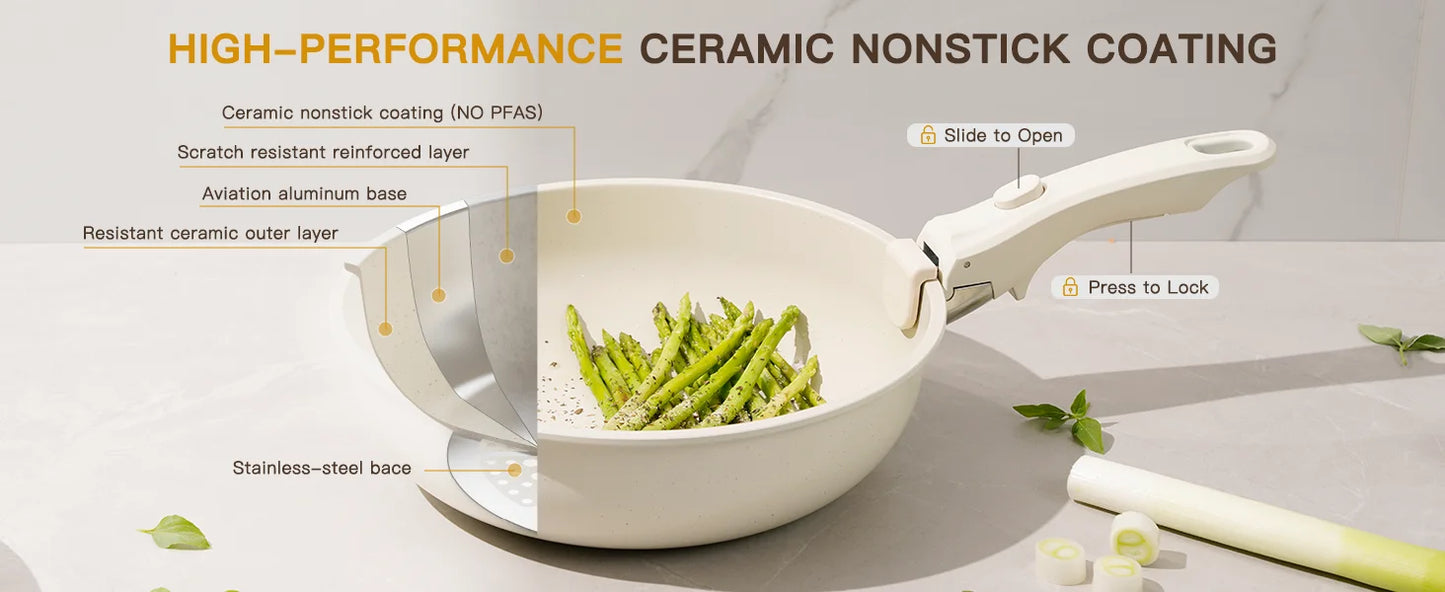 21 Piece Pots and Pans Set Non-Stick