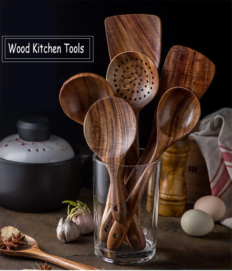 7 pieces/set teak tableware