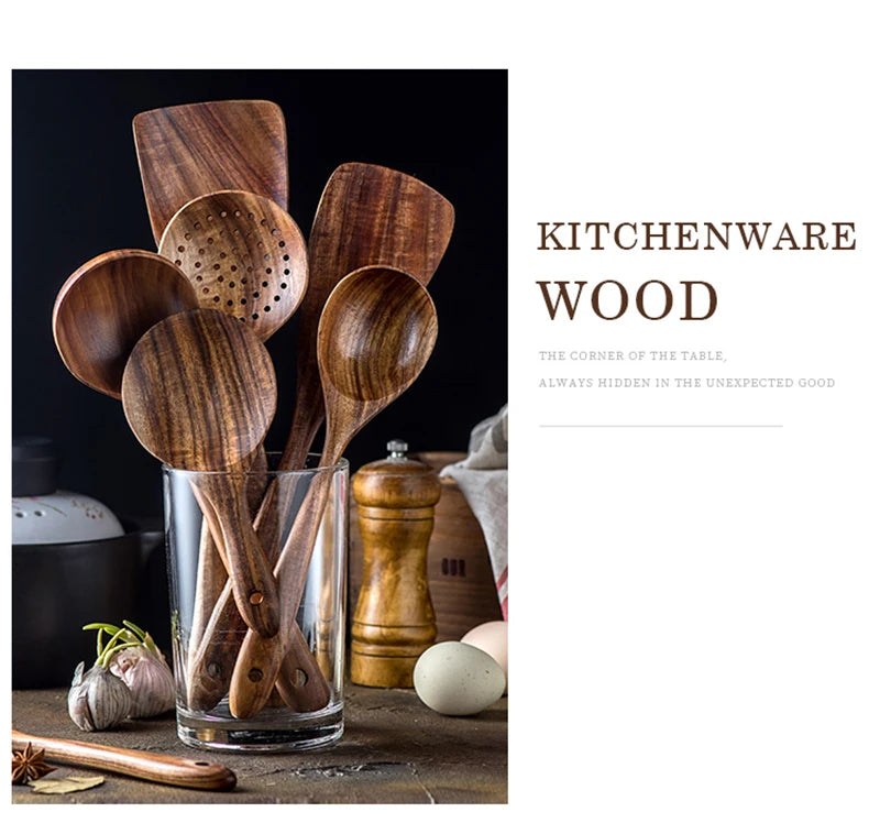 7 pieces/set teak tableware