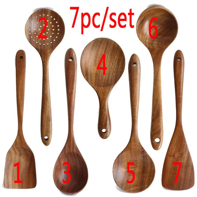 7 pieces/set teak tableware