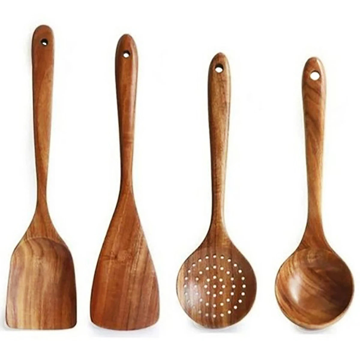 Beautiful Rustic Wood Kitchenware Cooking Set