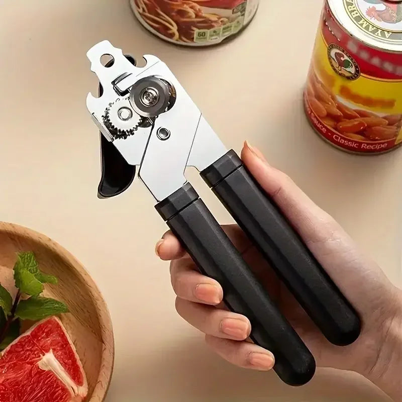 Can Opener Manual, Stainless Steel Handheld Can Opener, Comfortable Handle, Handheld Can Openers with Big Effort-Saving Knob