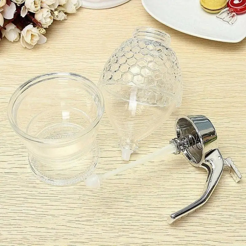Japanese Creative Press Type Honey Jar with a base