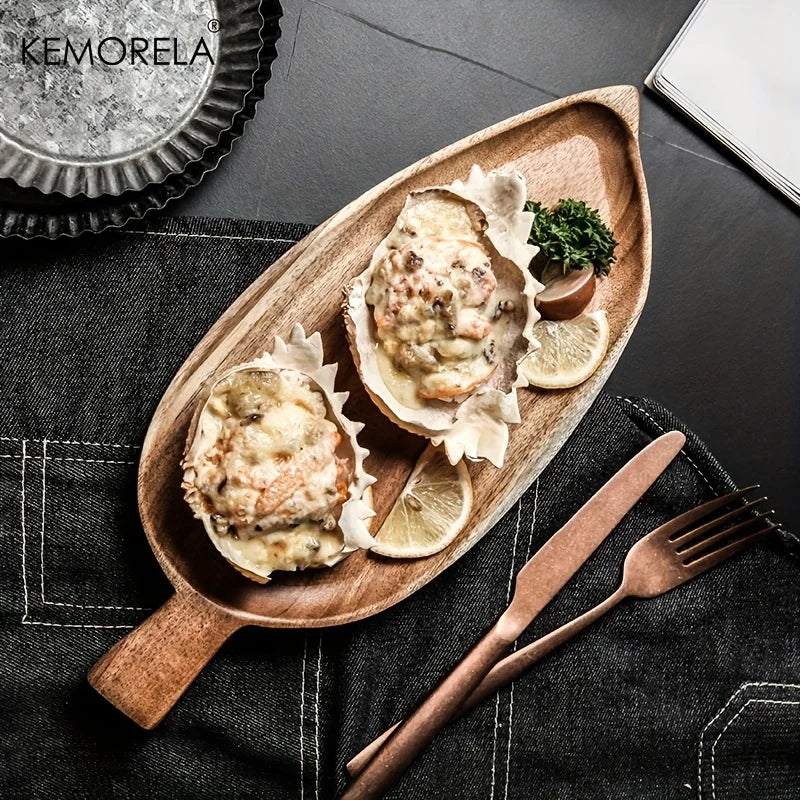 Wooden Leaf Shaped Tray