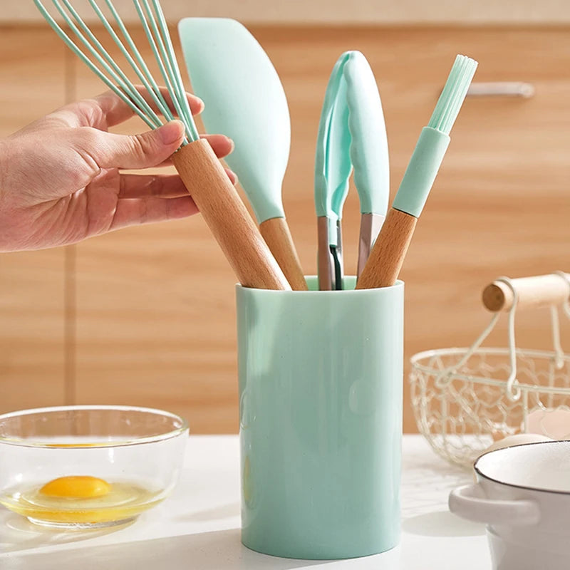 12PCS Silicone Kitchenware with holder