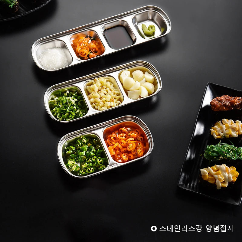 Stainless Steel Divided Dip Bowls