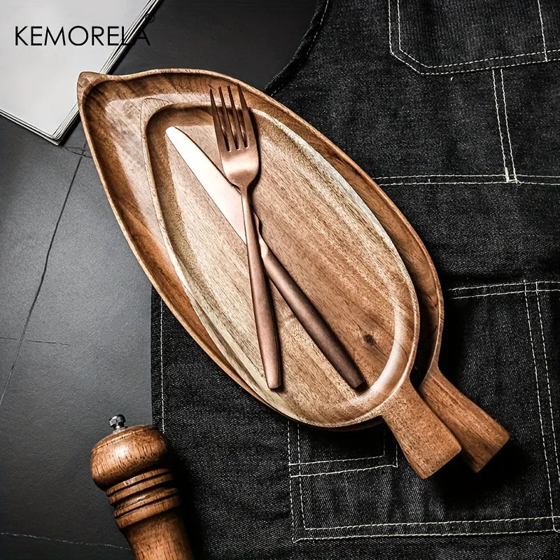 Wooden Leaf Shaped Tray