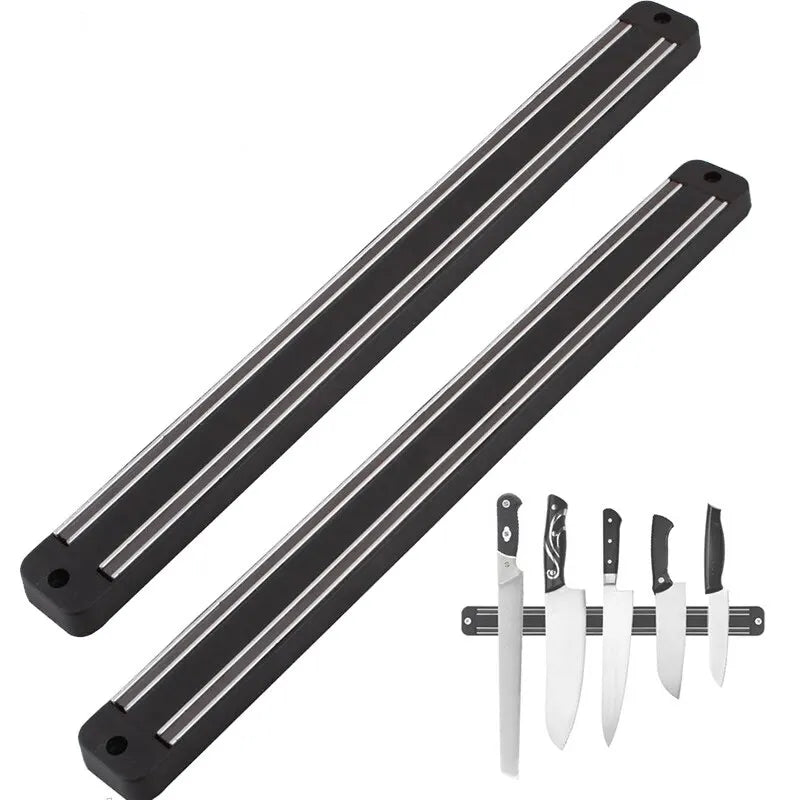 Kitchen Wall Mounted Magnetic Knife Holder Hardware Tools Absorbent Simple Multifunctional Shelf Plastic Stripe