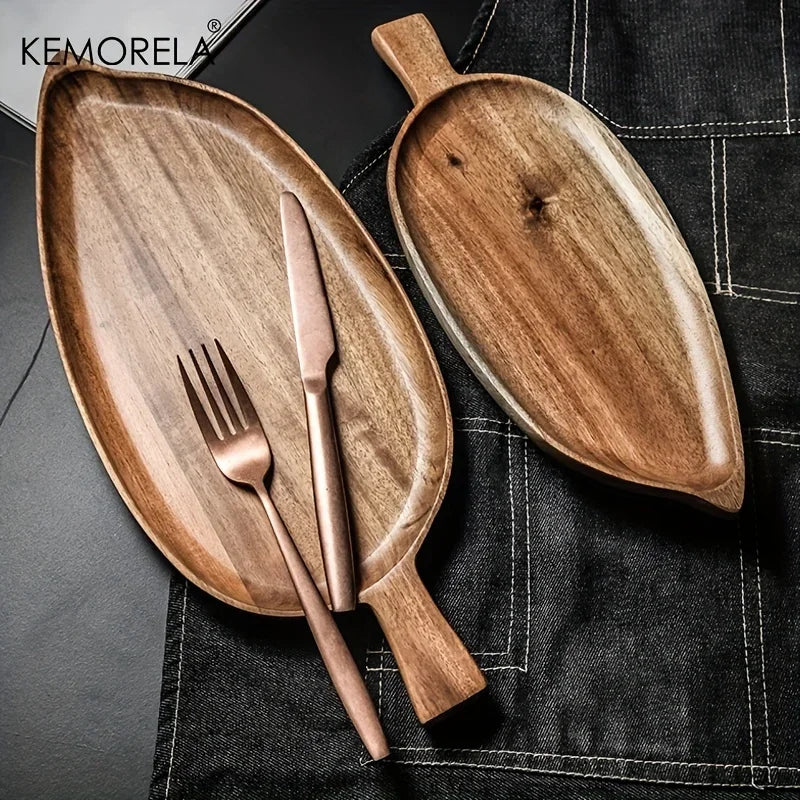 Wooden Leaf Shaped Tray