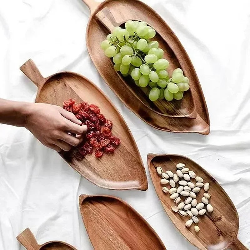 Wooden Leaf Shaped Tray