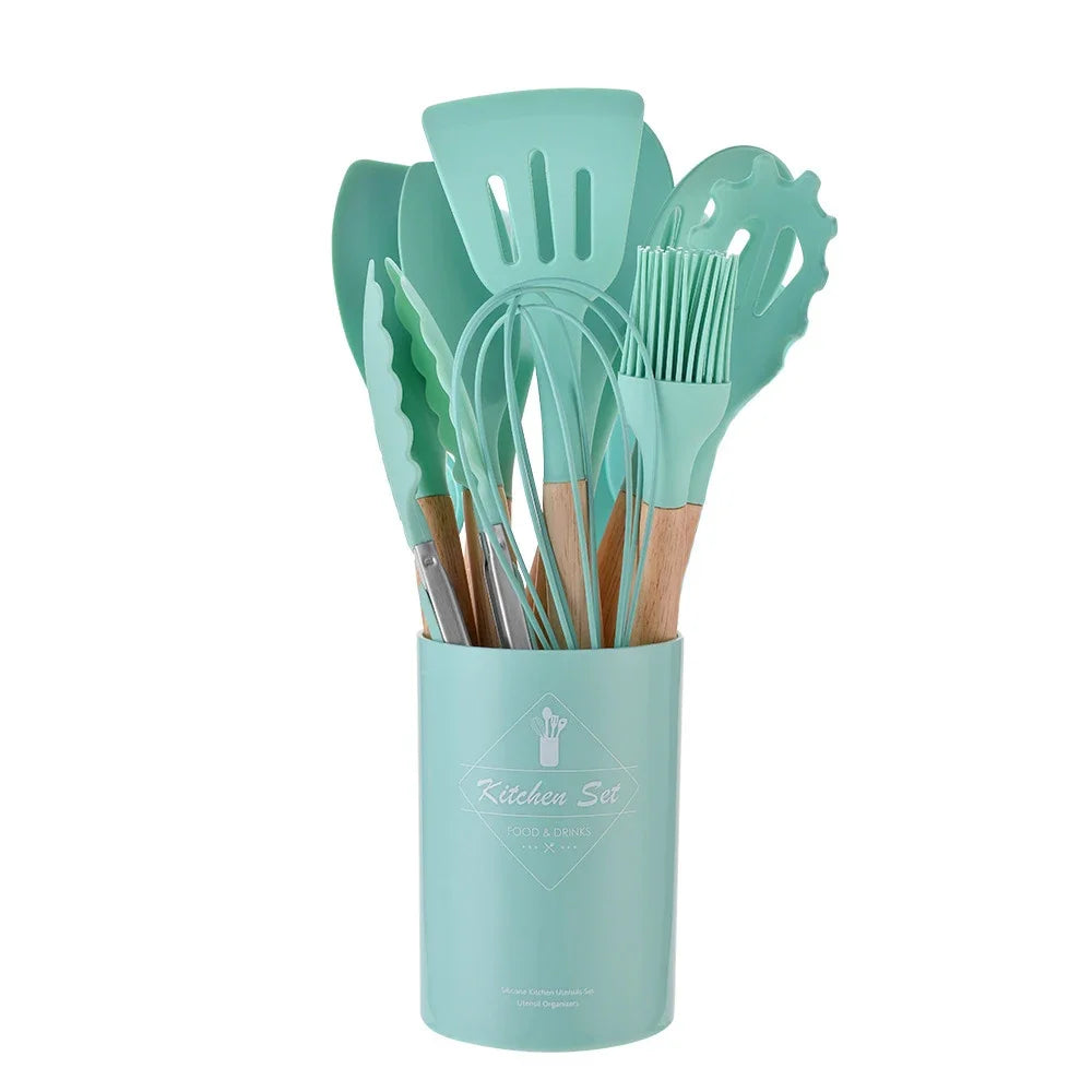 12PCS Silicone Kitchenware with holder