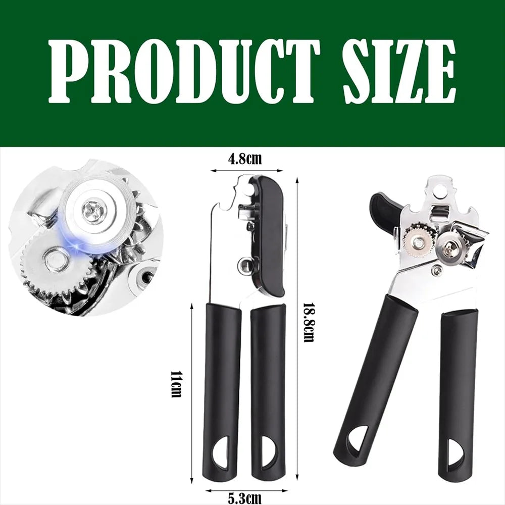 Can Opener Manual, Stainless Steel Handheld Can Opener, Comfortable Handle, Handheld Can Openers with Big Effort-Saving Knob