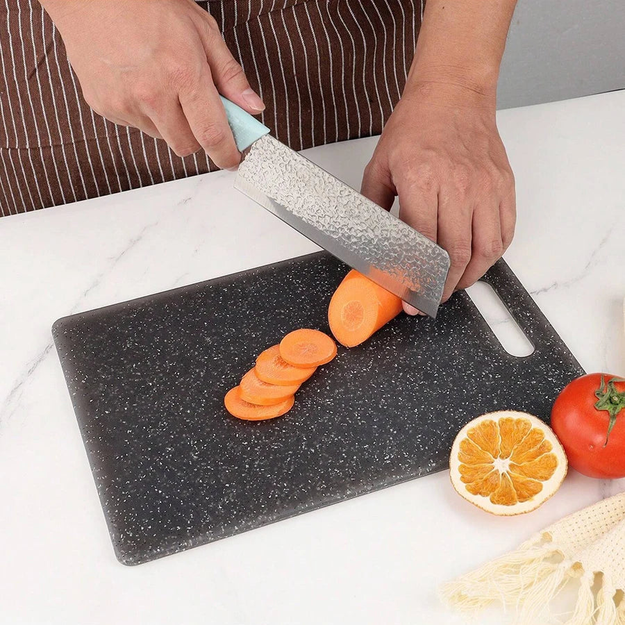 Imitation marble texture plastic cutting board Antibacterial mildew kitchen vegetable cutting board is dishwasher safe
