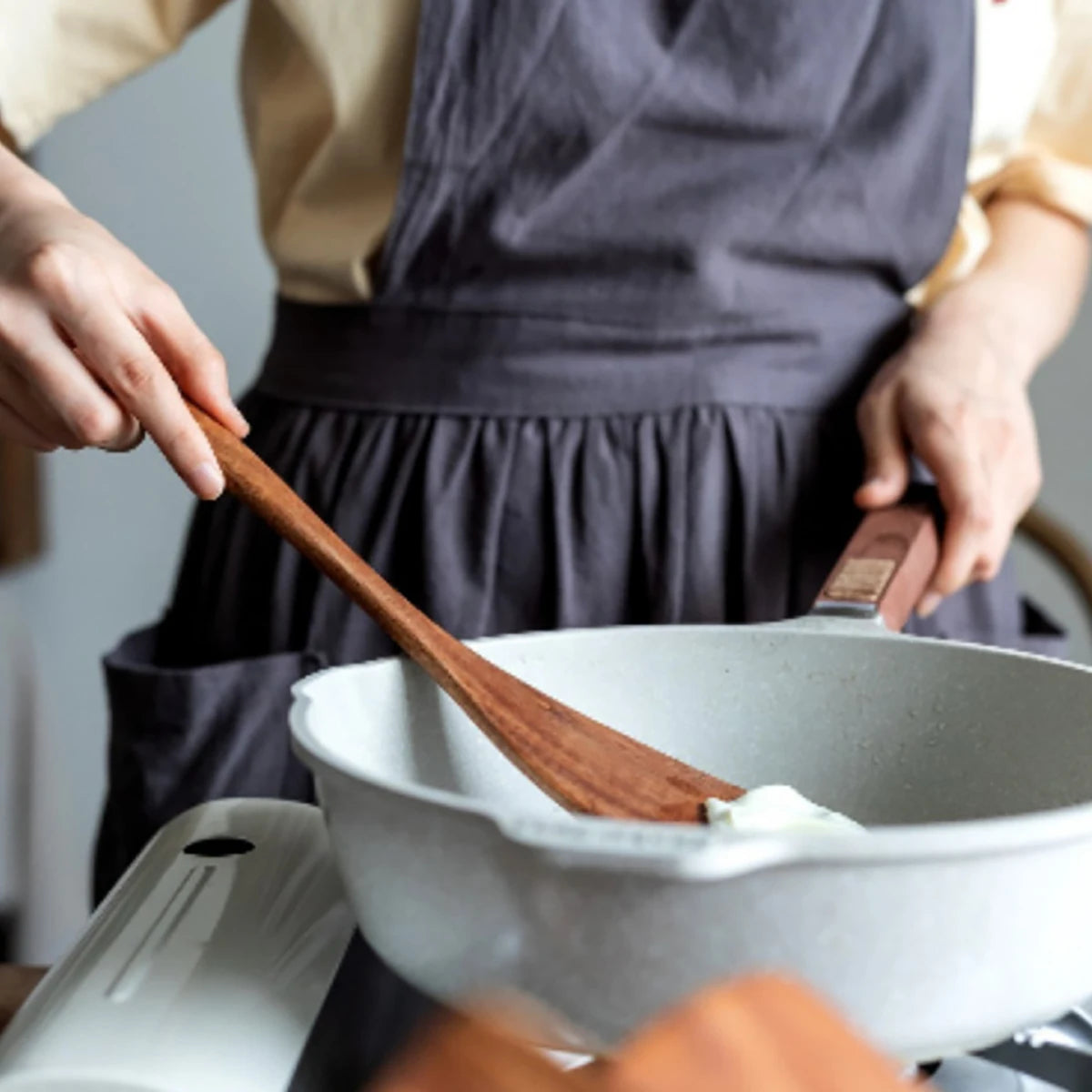 Beautiful Rustic Wood Kitchenware Cooking Set