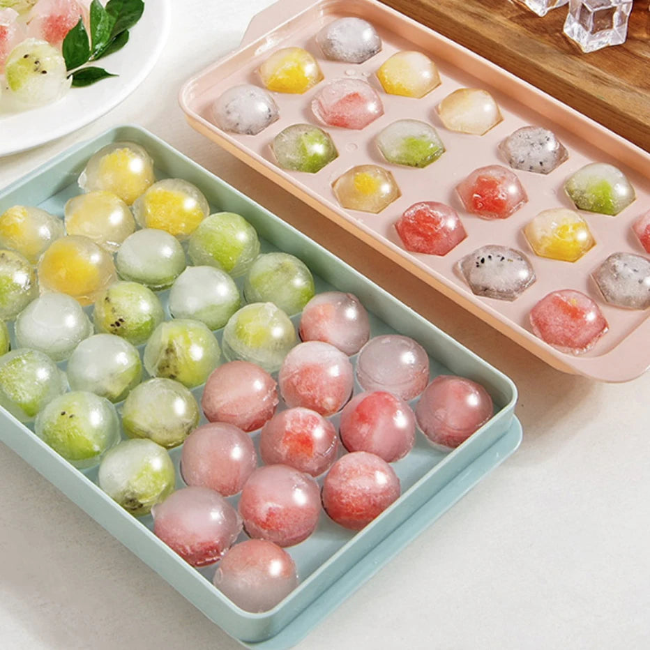 3D Round Ice Cube Tray with Lid