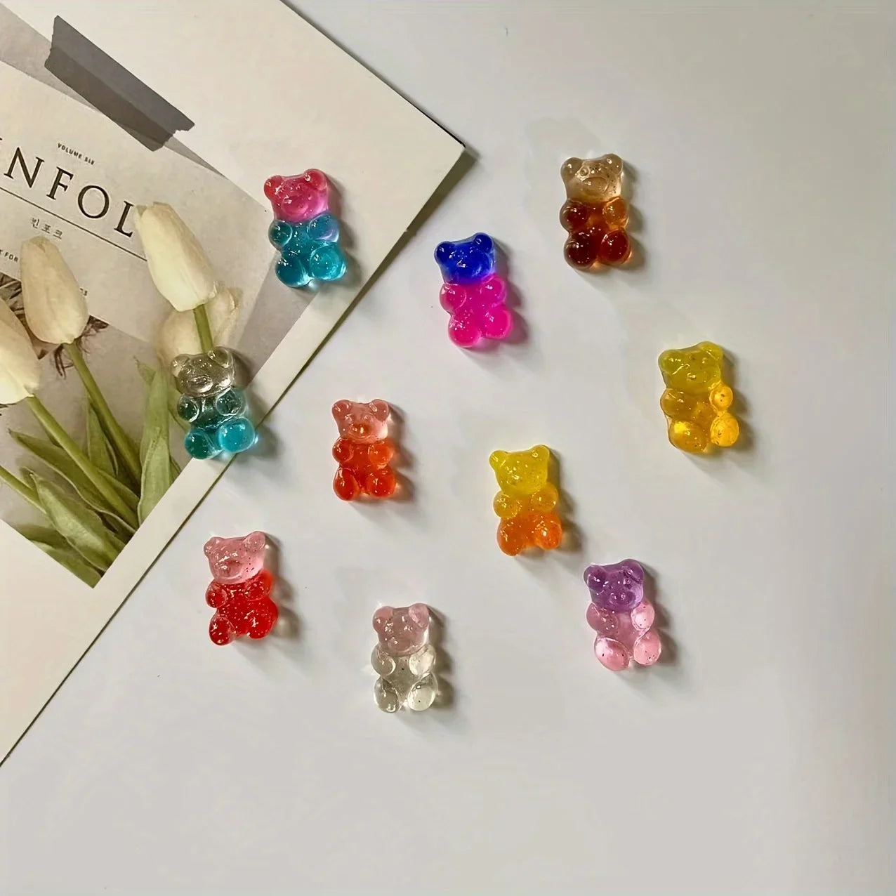 10Pcs Bear Refrigerator Magnets
