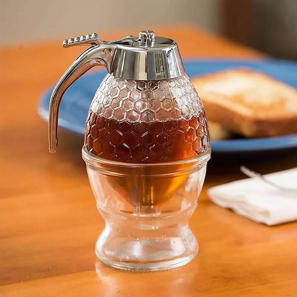 Japanese Creative Press Type Honey Jar with a base