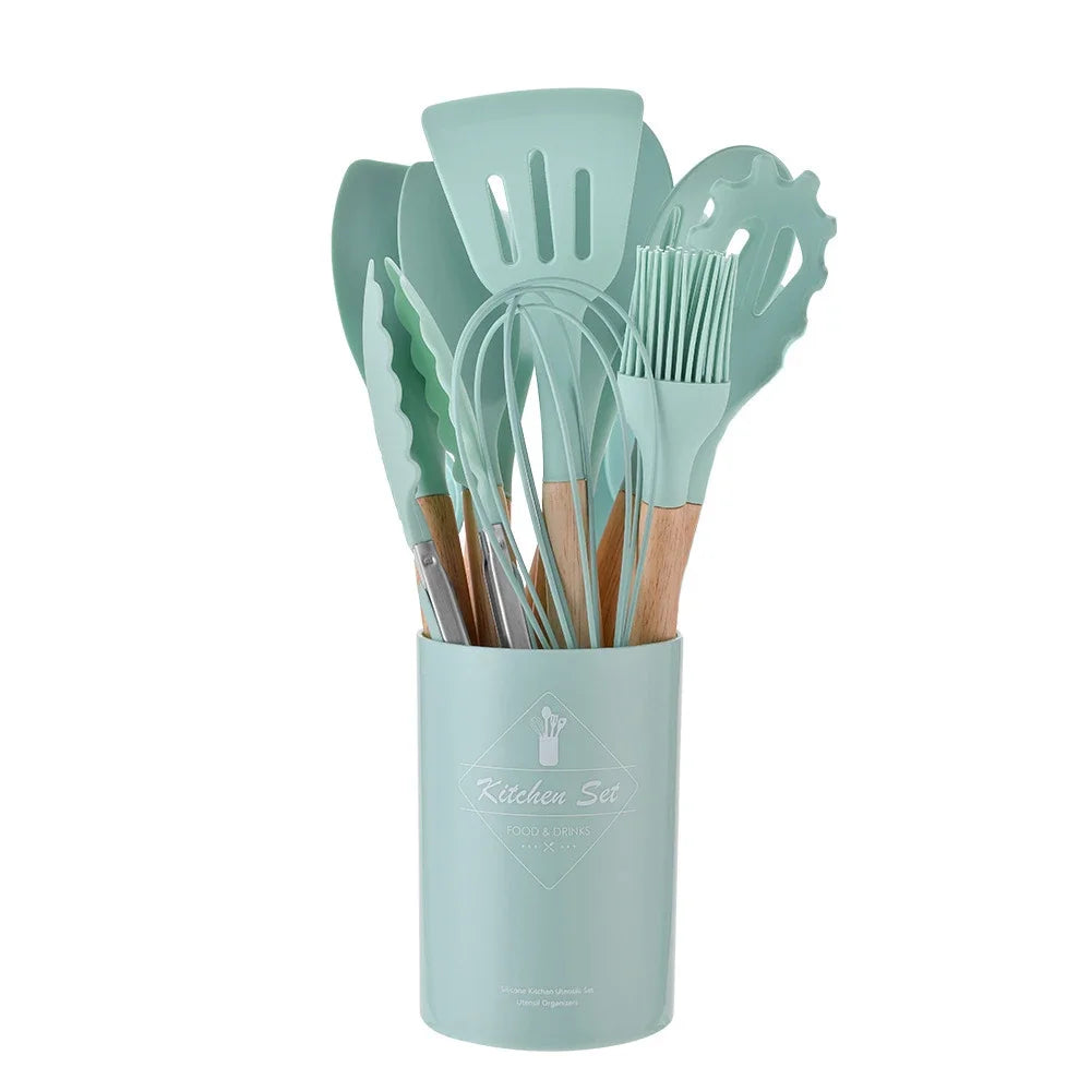 12PCS Silicone Kitchenware with holder
