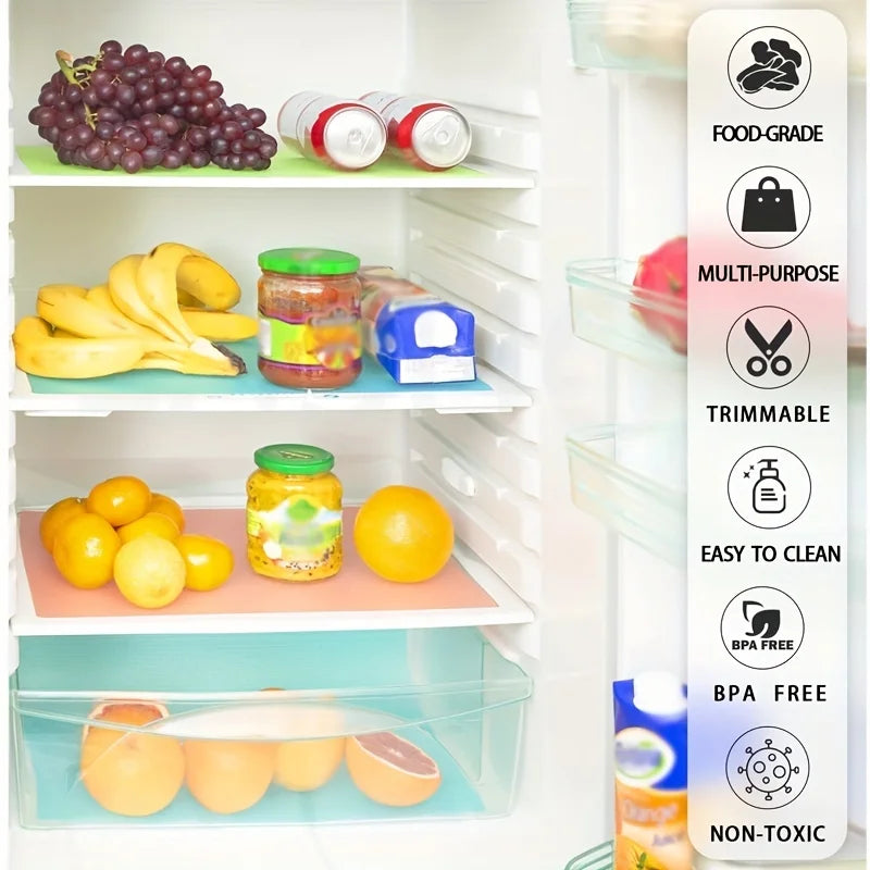 4PCS EVA Waterproof Refrigerator Liner Mat