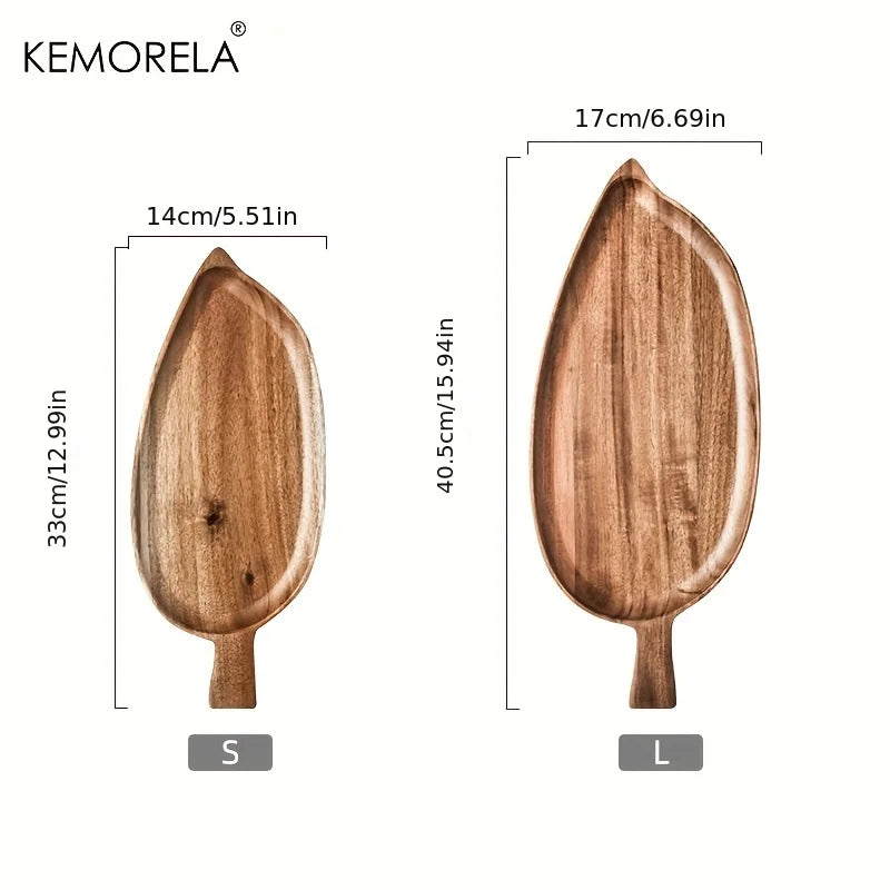 Wooden Leaf Shaped Tray