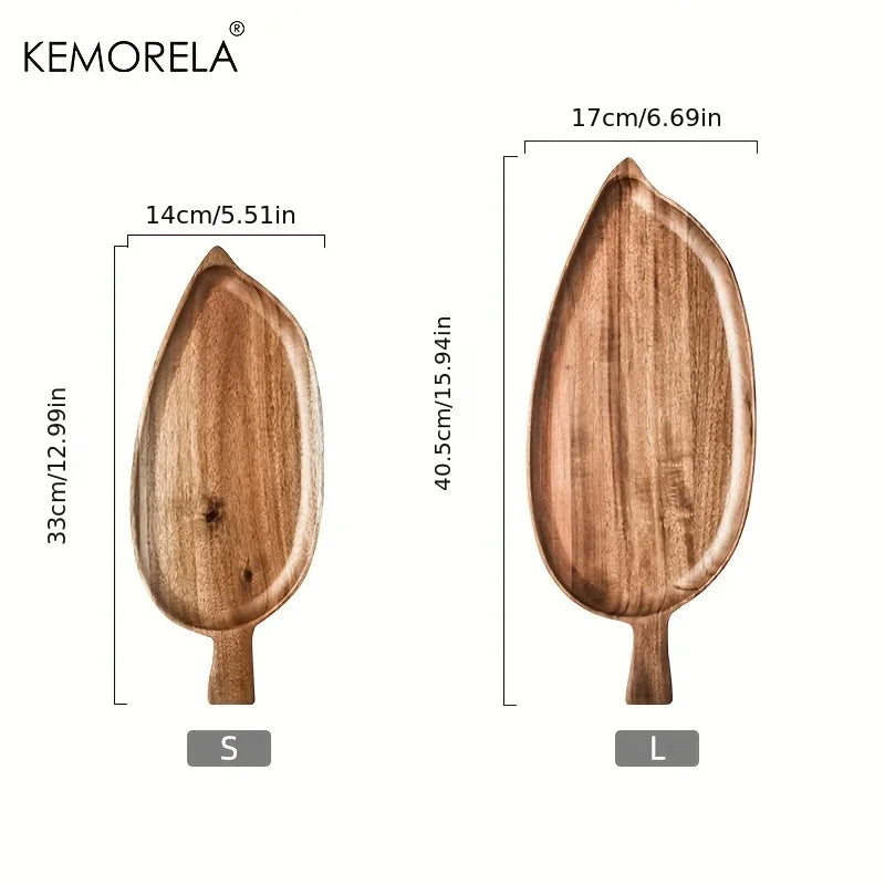 Wooden Leaf Shaped Tray