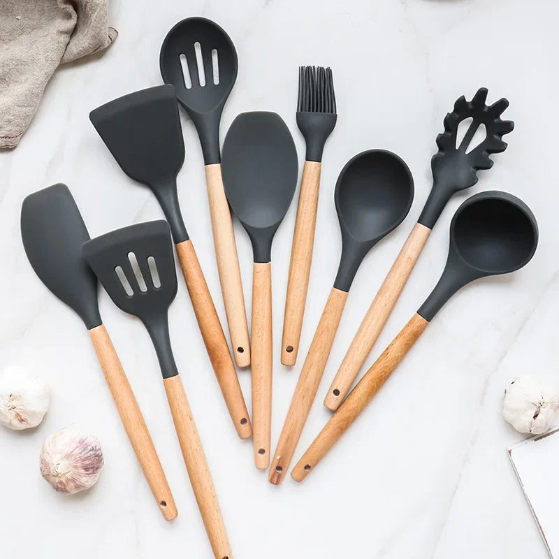 12PCS Silicone Kitchenware with holder