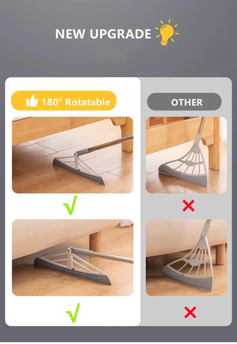 180° Rotatable Magic Rubber Broom Silicone Mop Hand Dust Brooms Home Floor Cleaning Squeegee Wiper Flooring Household Utensils