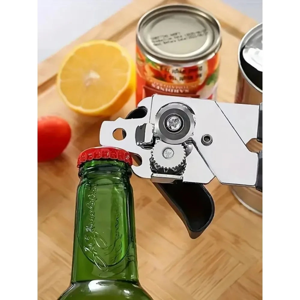 Can Opener Manual, Stainless Steel Handheld Can Opener, Comfortable Handle, Handheld Can Openers with Big Effort-Saving Knob