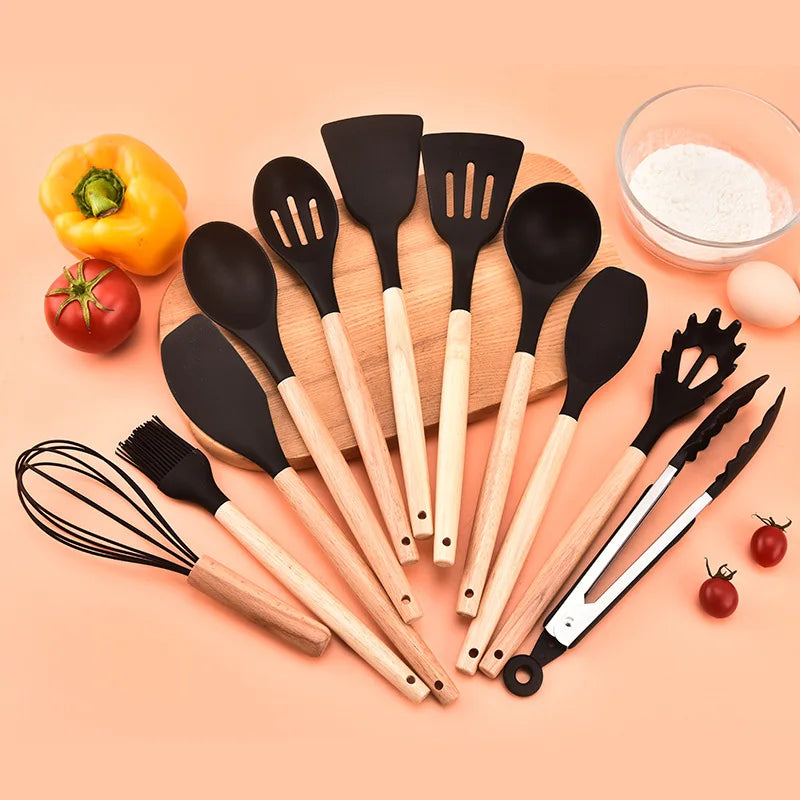 12PCS Silicone Kitchenware with holder