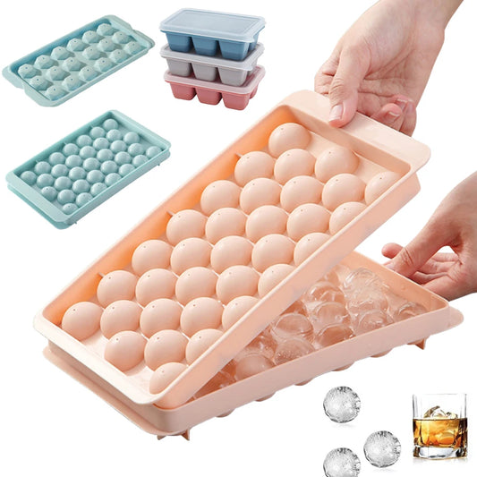 3D Round Ice Cube Tray with Lid