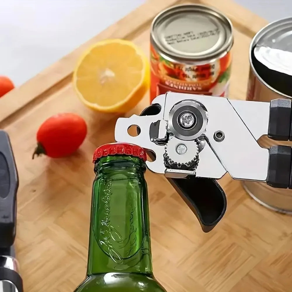 Can Opener Manual, Stainless Steel Handheld Can Opener, Comfortable Handle, Handheld Can Openers with Big Effort-Saving Knob
