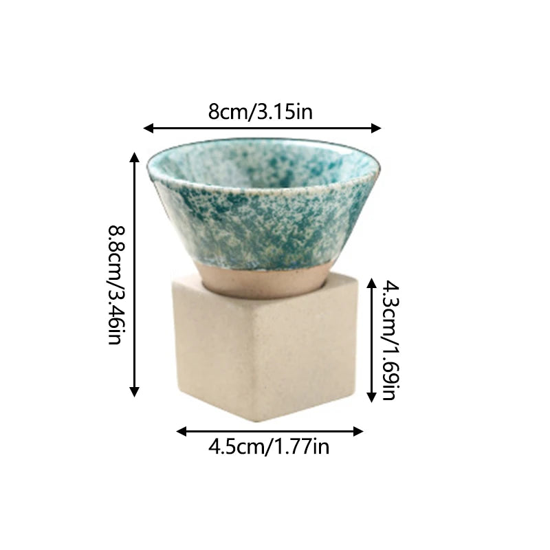 1PC Japanese Style Retro Ceramic Coffee Cup Rough Pottery Tea Cup Latte Pull Flower Porcelain Cup Pottery Mug For Home Office