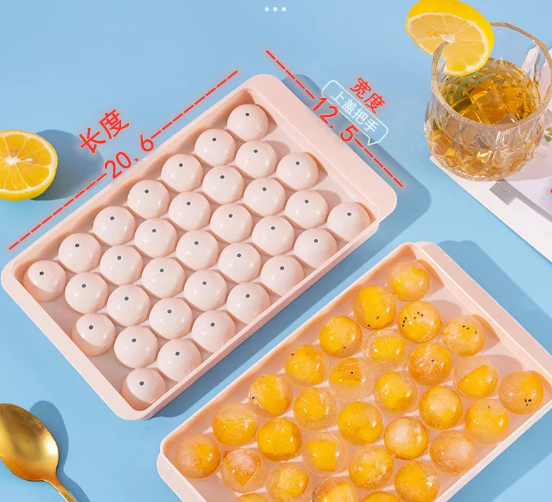 3D Round Ice Cube Tray with Lid
