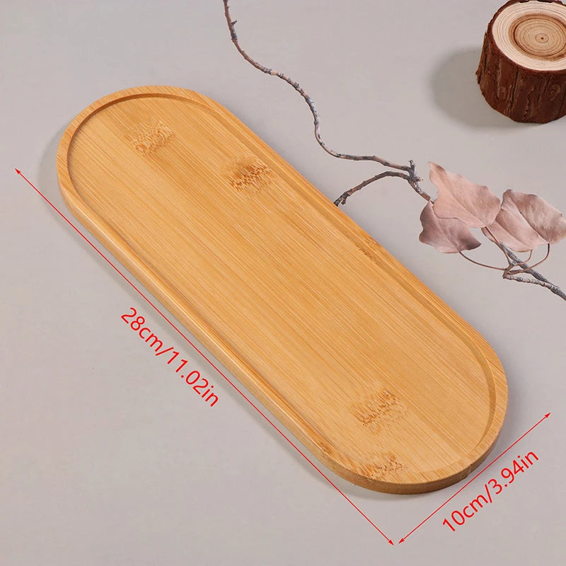 1PCS Tableware Solid Wood Round Dessert Plate Japanese-style Wooden Tray Snack Plate Dried Fruit Plate Wooden Plate