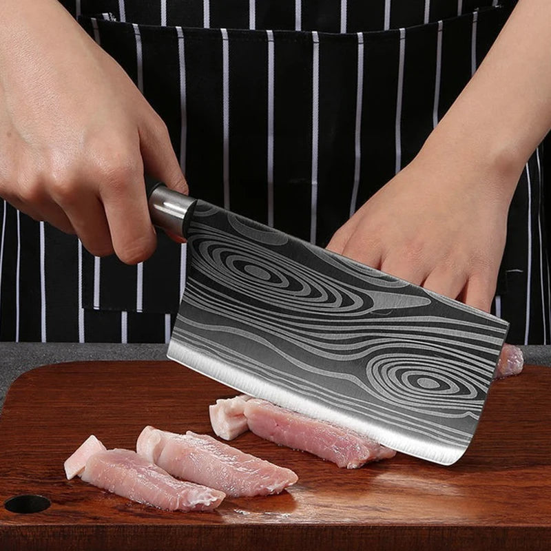 Laser Damascus Pattern Utility Kitchen Knives