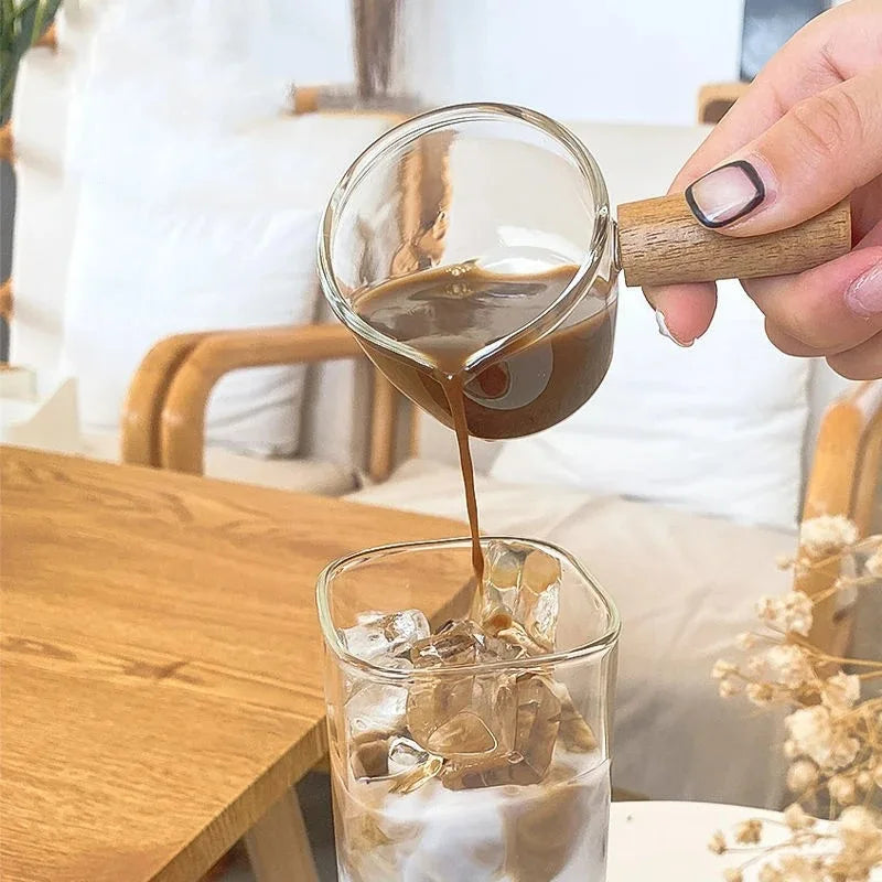 1Pcs Square Heat Resistant Coffee Glass Cup With Lid and Straw