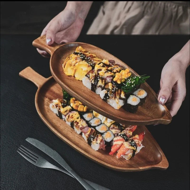 Wooden Leaf Shaped Tray