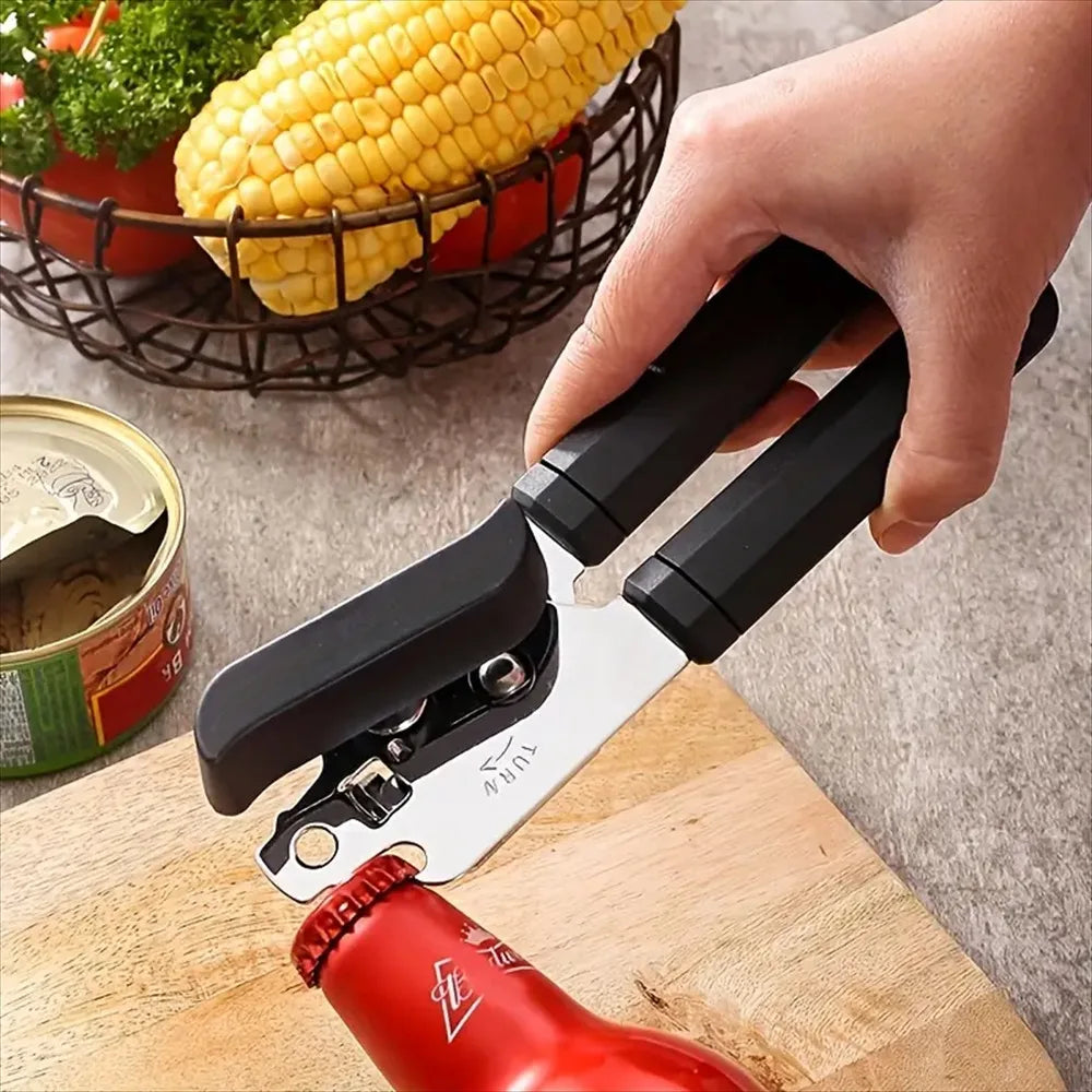 Can Opener Manual, Stainless Steel Handheld Can Opener, Comfortable Handle, Handheld Can Openers with Big Effort-Saving Knob